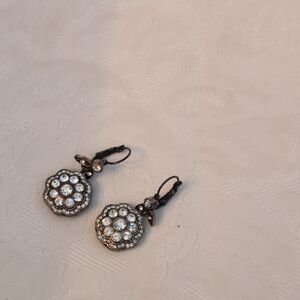 Elegant Silver Crystal Drop Earrings